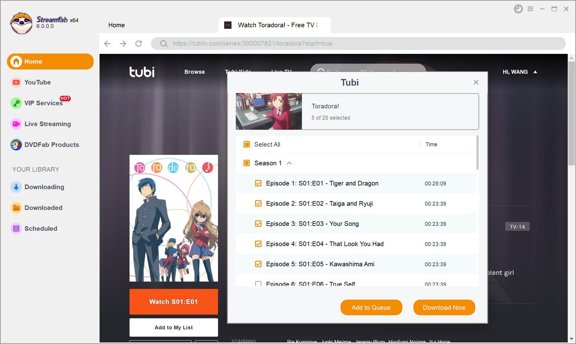 rip tubi videos with streamfab