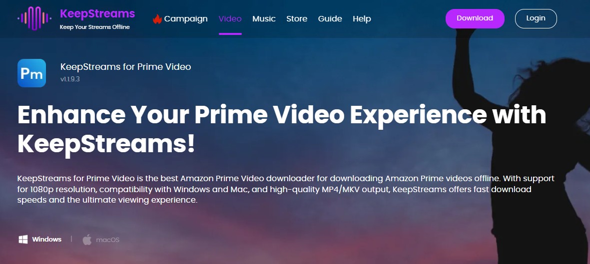 最佳Amazon Prime 影片下載器: keepstream