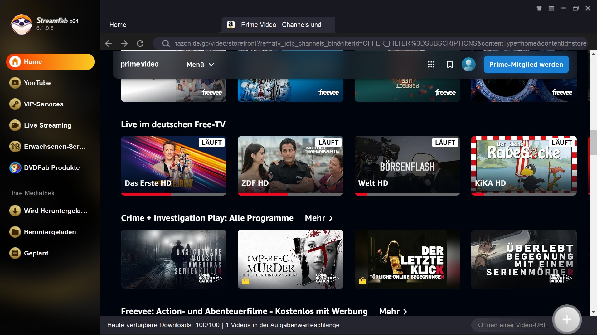 Anleitung zum Amazon Videos Download mit StreamFab Amazon Downloader