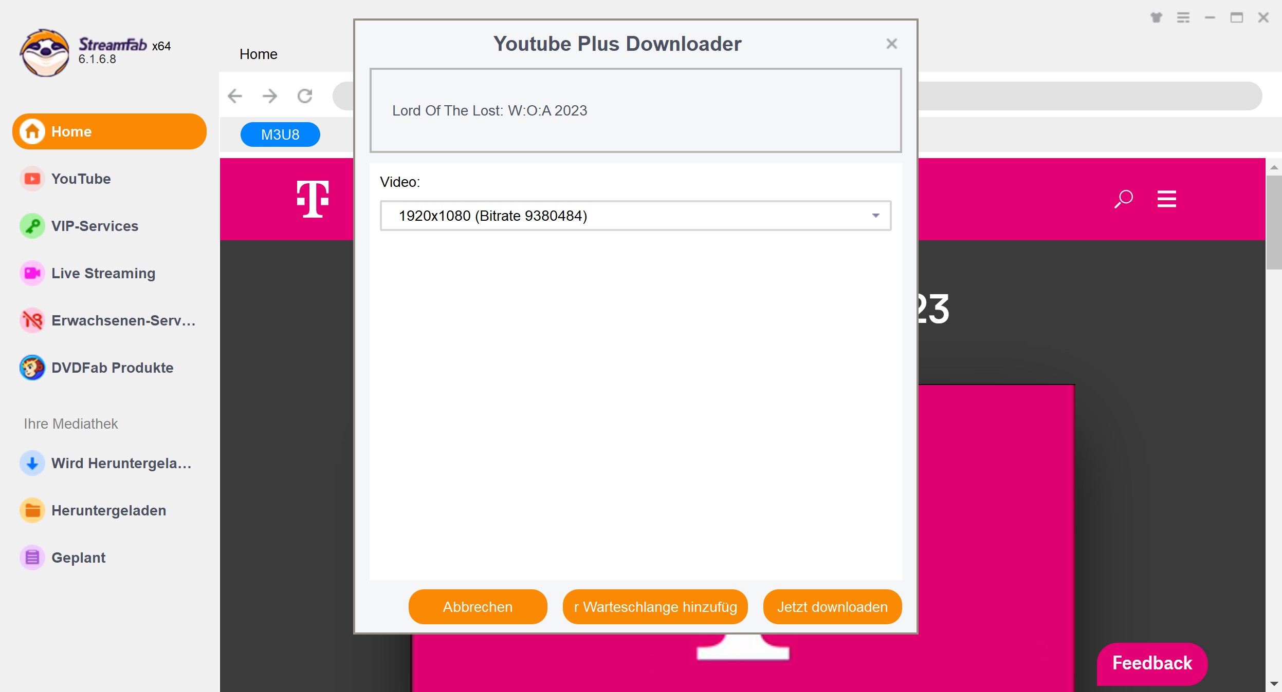 Anleitung zum MagentaMusik Video Download mit StreamFab Video Downloader