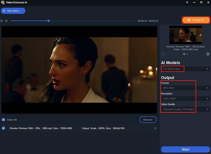 Upscale Disney Plus Movies to 4K with AI Video Enhancer