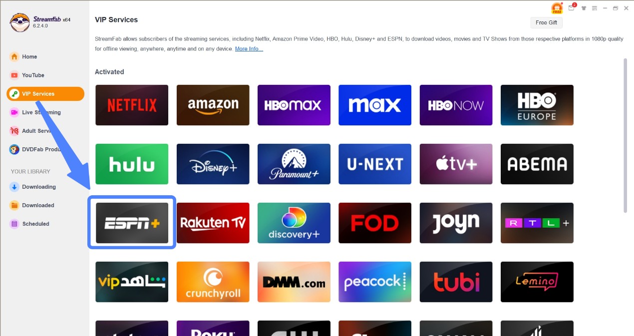 Télécharger la vidéo ESPN à l'aide de StreamFab : Étape 2