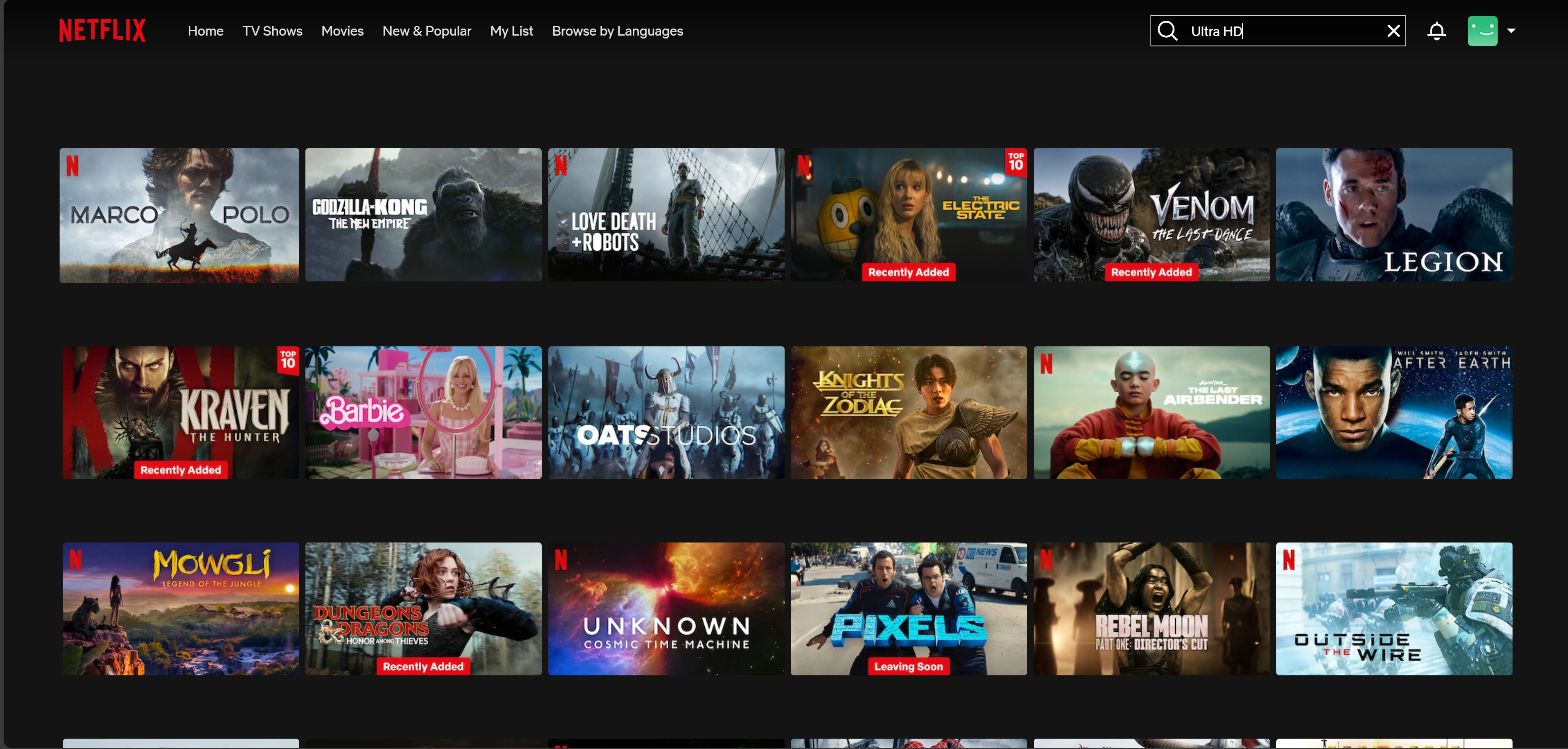 how to find Netflix 4k movies