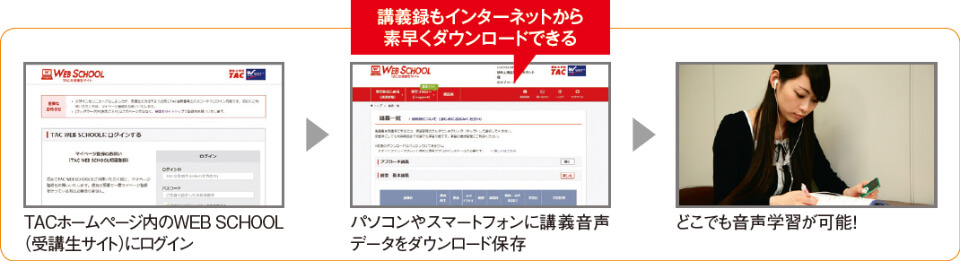 公式でTACの音声をダウンロードする方法