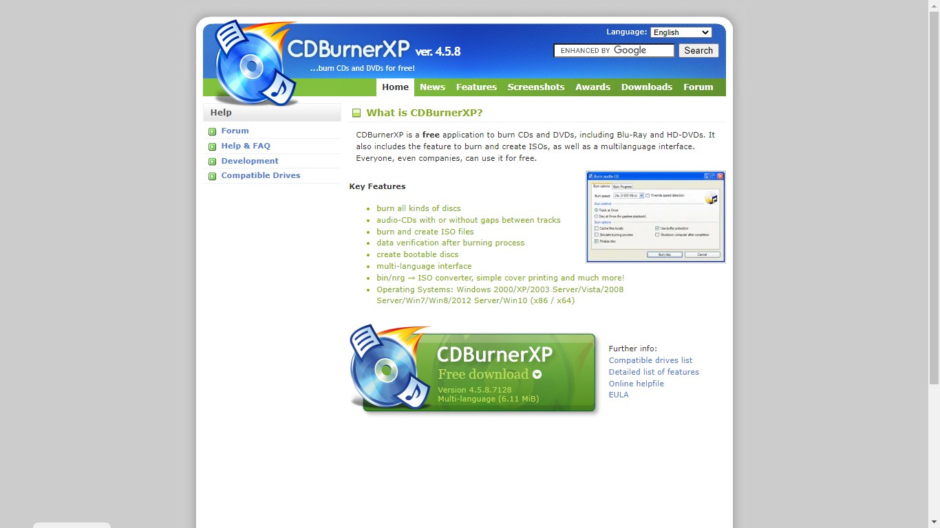burn cd windows 10:CDBurnerXP