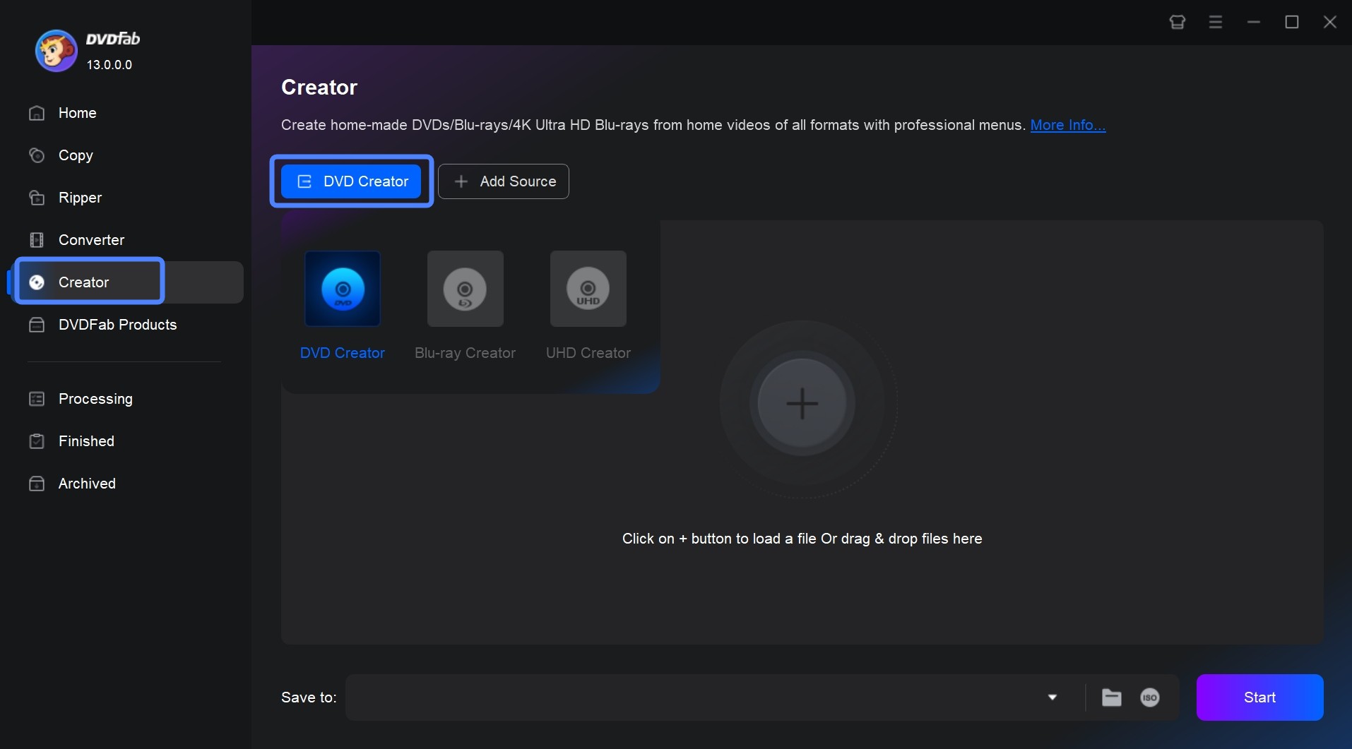 Burn MP4 to DVD with DVDFab DVD Creator