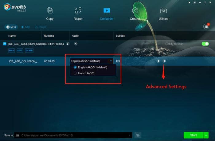 Comment convertir facilement des MP4 en MP3 en ligne avec convertisseur mp4 mp3 en ligne:Comment convertir MP4 en MP3 avec DVDFab Video Converter :