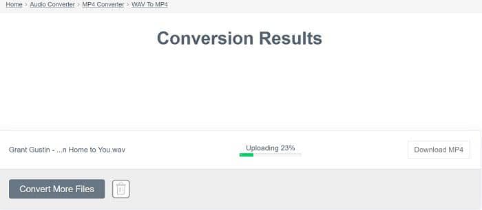 Convert WAV to MP4:Part 3. Convert WAV to MP4 online with a WAV to MP4 conversion service