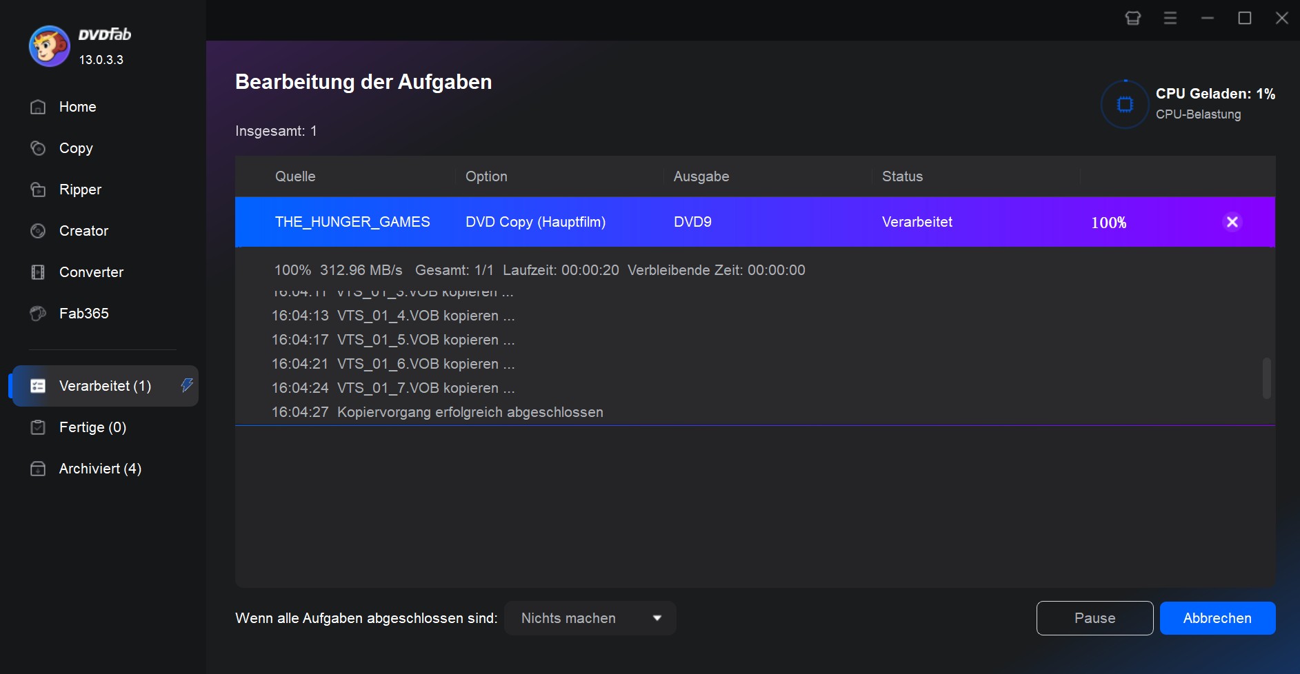 Wie man mit DVDFab DVDs als ISO-Dateien erstellt
