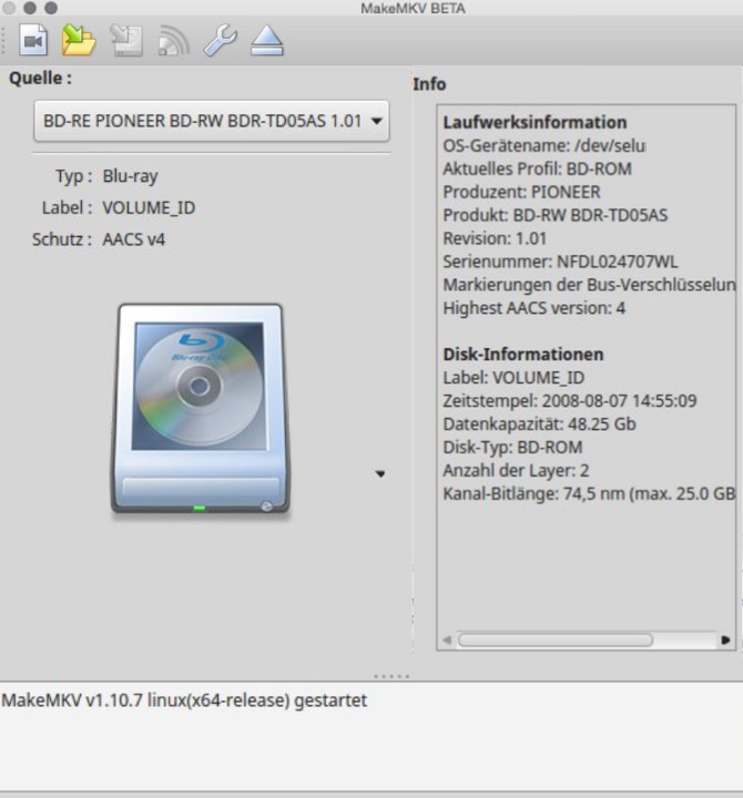 Kostenloser dvd ripper für mac: MakeMKV For Mac