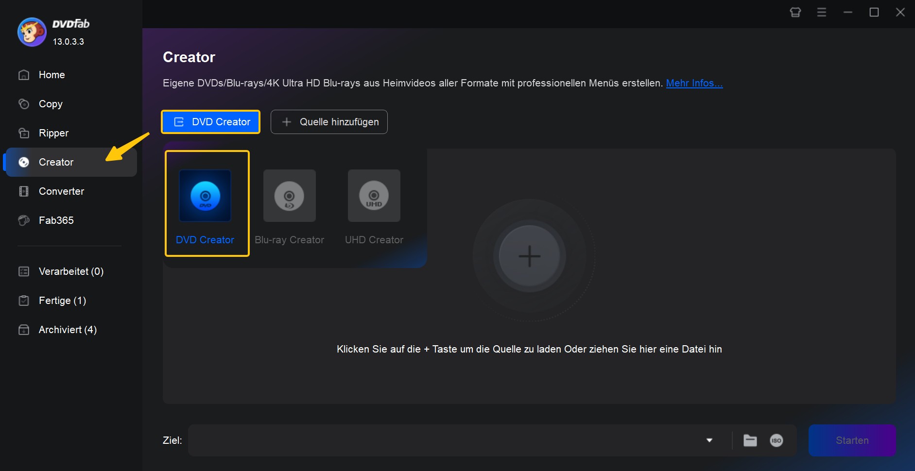 So erstellen Sie eine DVD mit DVDFab DVD Creator