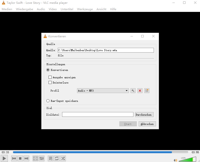 m4a in mp3 umwandeln:2.1 VLC Media Player
