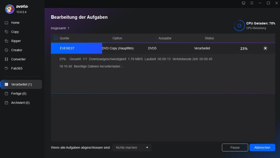 Cinavia von DVD entfernen mit dvdfab