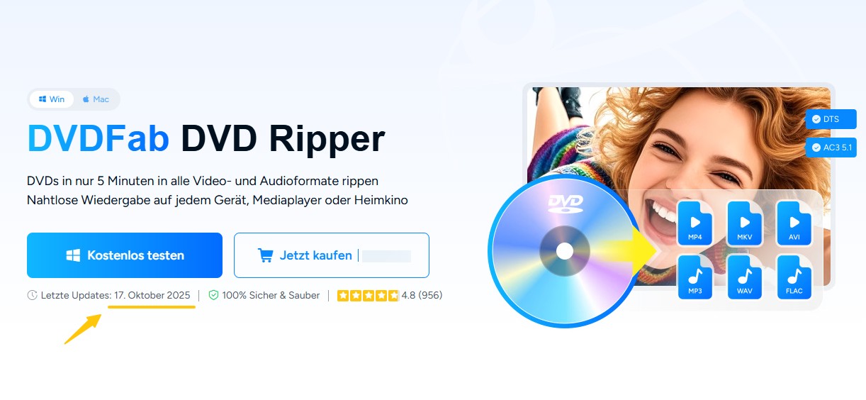 Bester DVD-Ripper: DVDFab DVD Ripper Oktober-Update