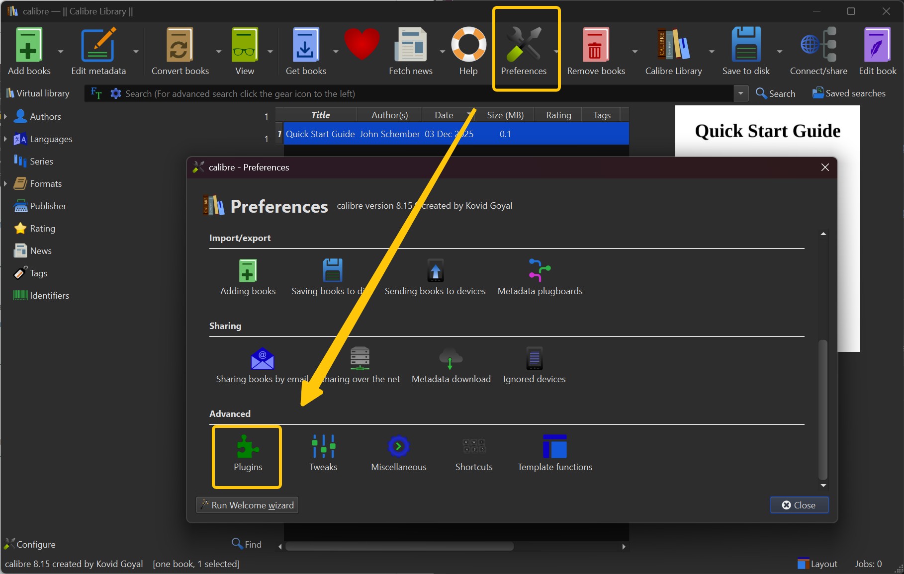 Install DeDRM Plugin for Calibre