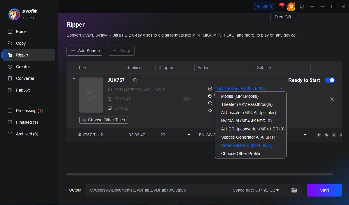 How to Safely Reduce Mosaic from Disc Video: DVDFab Detail Refiner AI