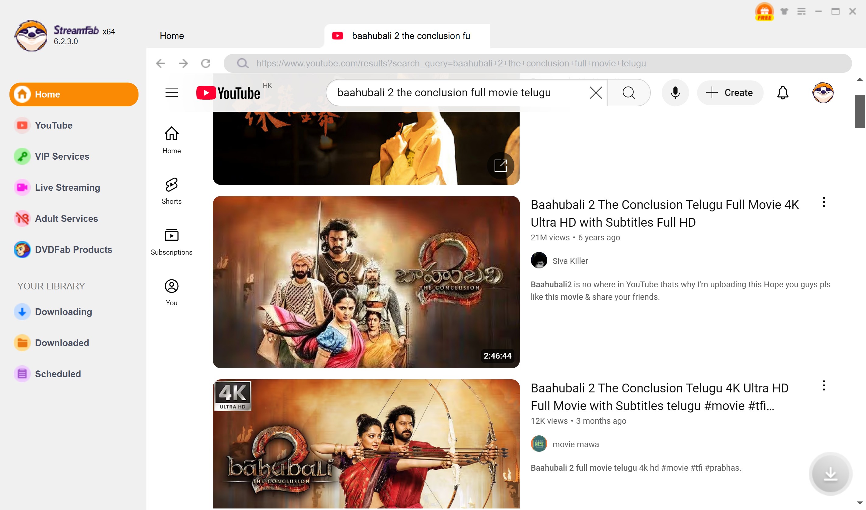 How to download the best Telugu movies on YouTube with StreamFab