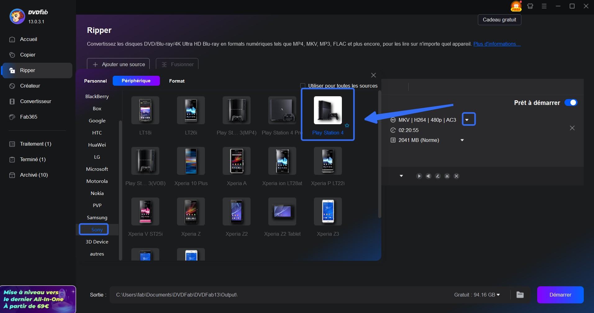 PS4 peut-il lire DVD: bonus: utilisez DVDFab DVD Ripper pour modifier les paramètres vidéo