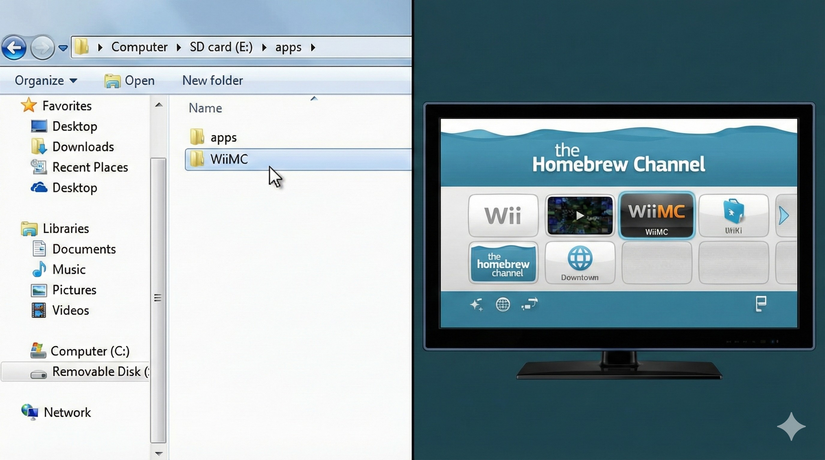 Étapes pour lire des DVD sur une Wii via la chaîne Homebrew