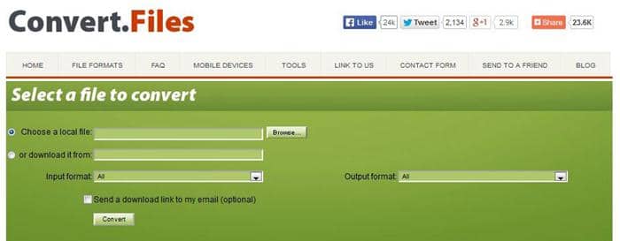 les meilleurs convertisseurs vidéo en ligne 2022:8. Convert.Files