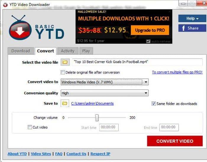 convertir des vidéos YouTube en WMV:YouTube Downloader et Converter