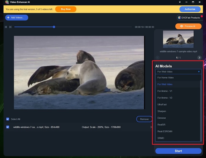how to upscale video:Use DVDFab Video Enhancer AI to Upscale a Video