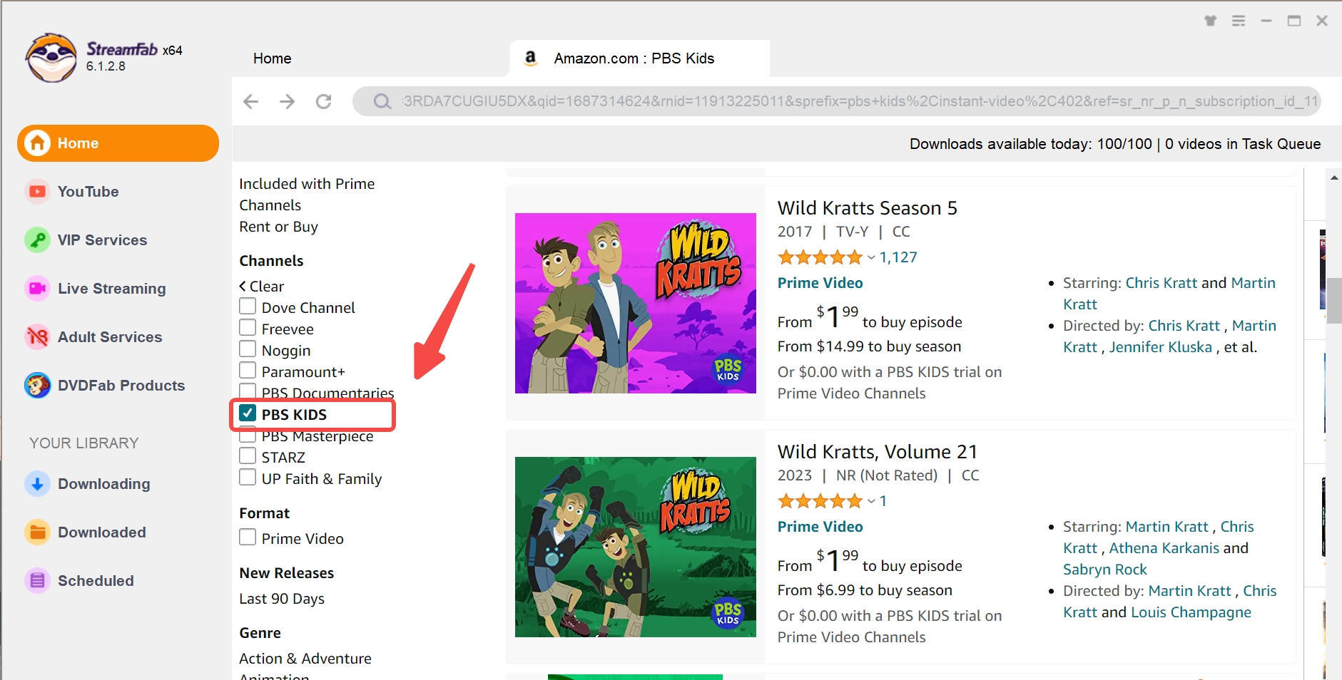 download PBS Kids Shows 2000s: streamfab step 2
