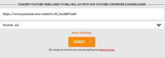 convert youtube to avi