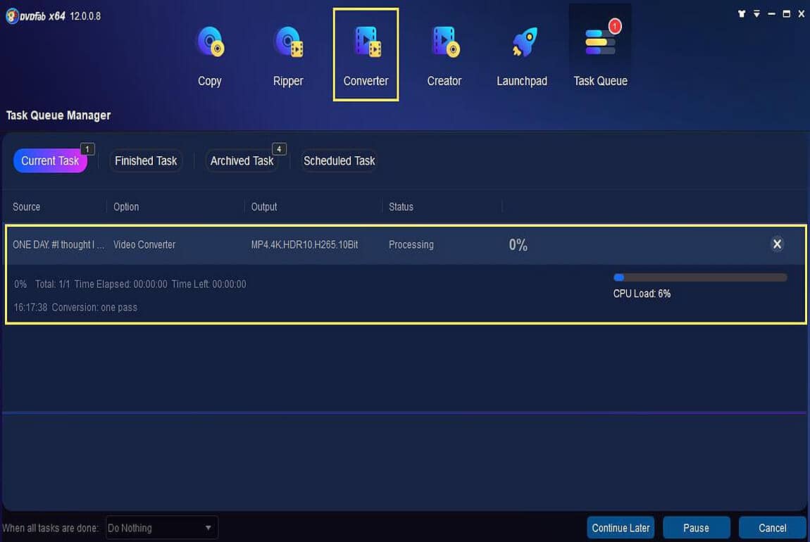 youtube video processing by dvdfab video converter