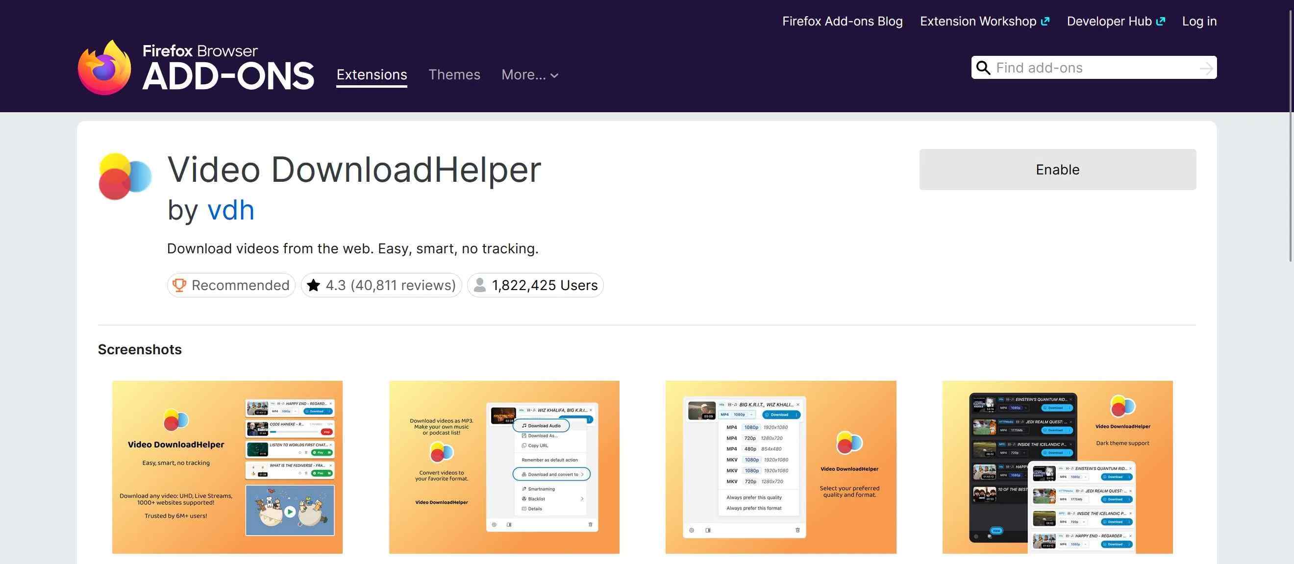 Einer der besten OnlyFans Video Downloader: video download helper