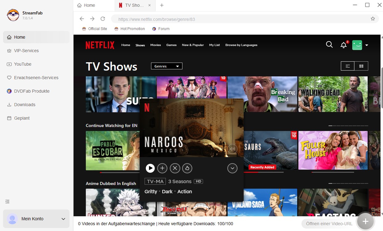 Netflix Filme Downloaden mit wenigen Klicks beim StreamFab Netflix Downloader