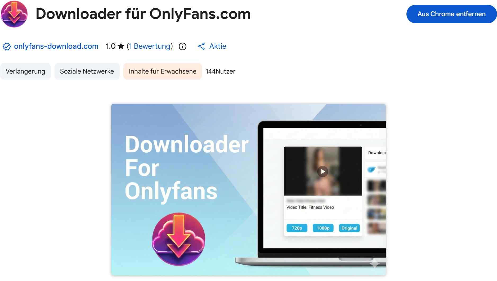 Eines der besten OnlyFans-Download-Chrome-Erweiterungen: downloader for onlyfans.com