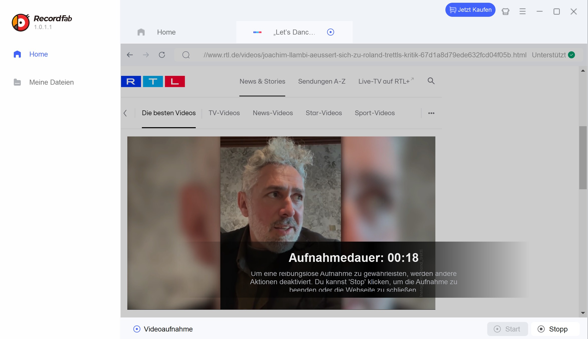 Wie benutzt man RecordFab?