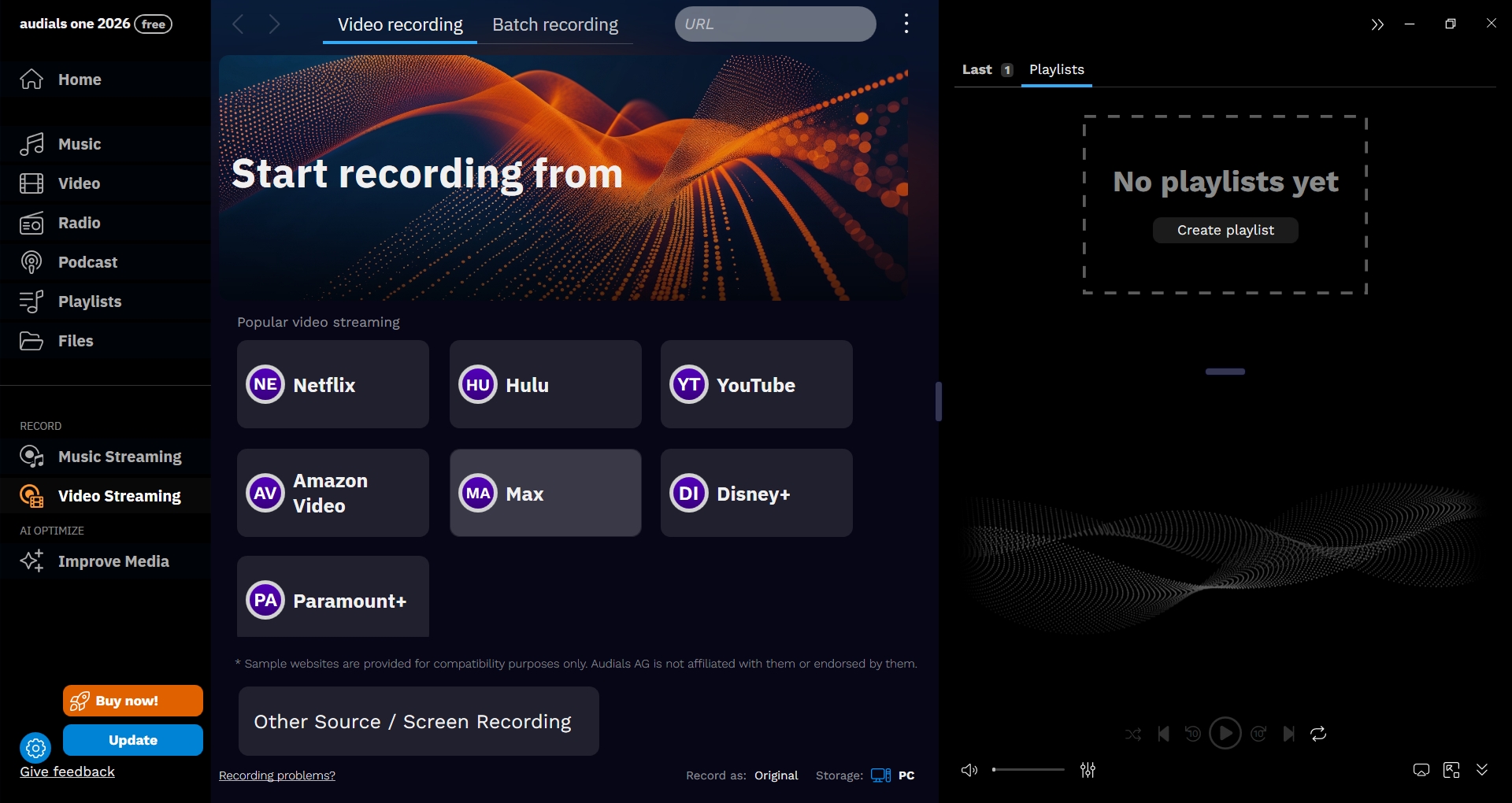 StreamFab-Alternative: Audials