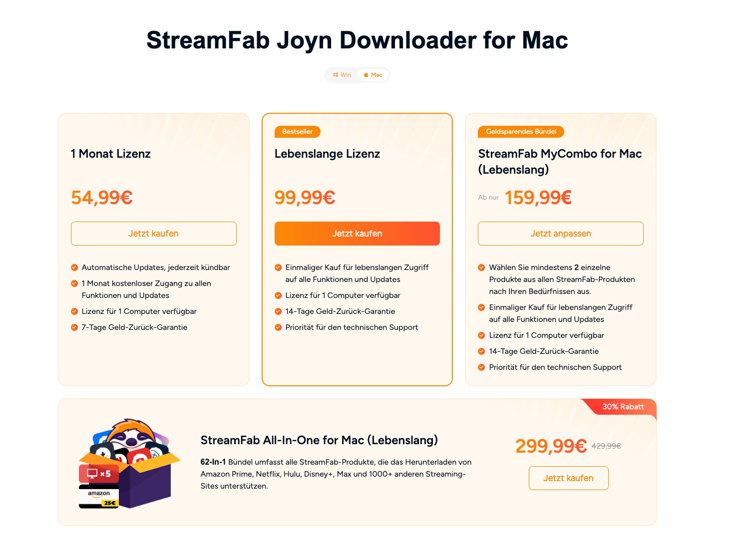 Preis von StreamFab Joyn Downloader