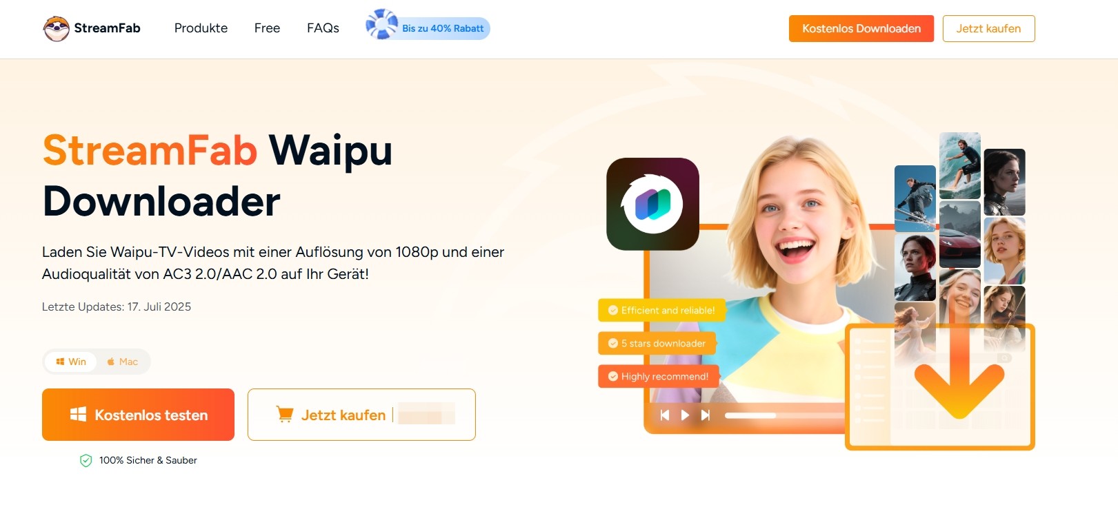 Bester Waipu TV Video Downloader für Windows: StreamFab Waipu Downloader