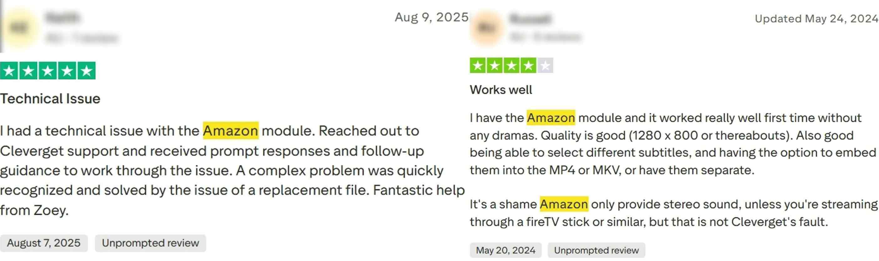cleverget amazon vs streamfab amazon: cleverget's user reviews