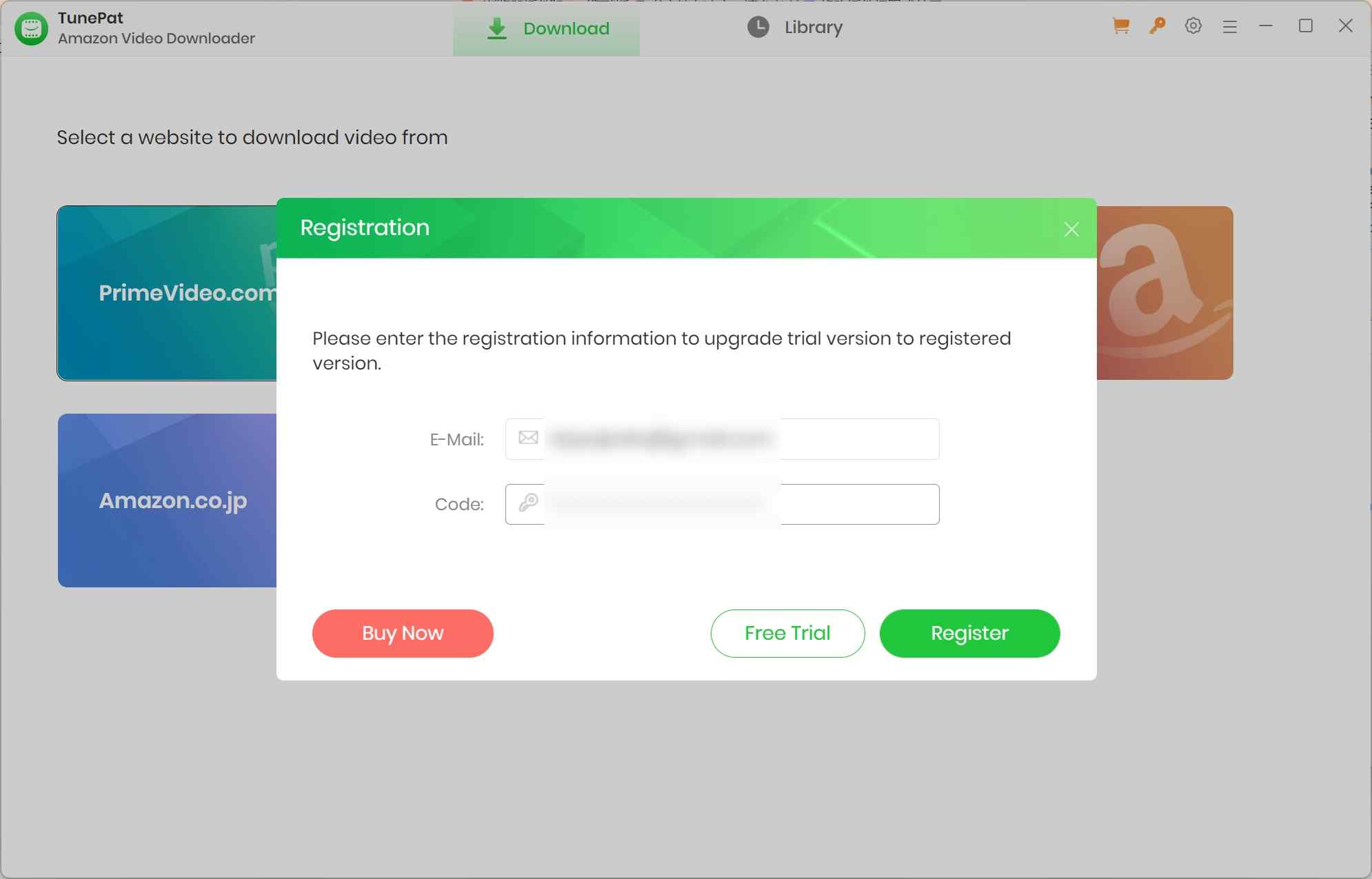 tunepat amazon video downloader review: how to use it step 1