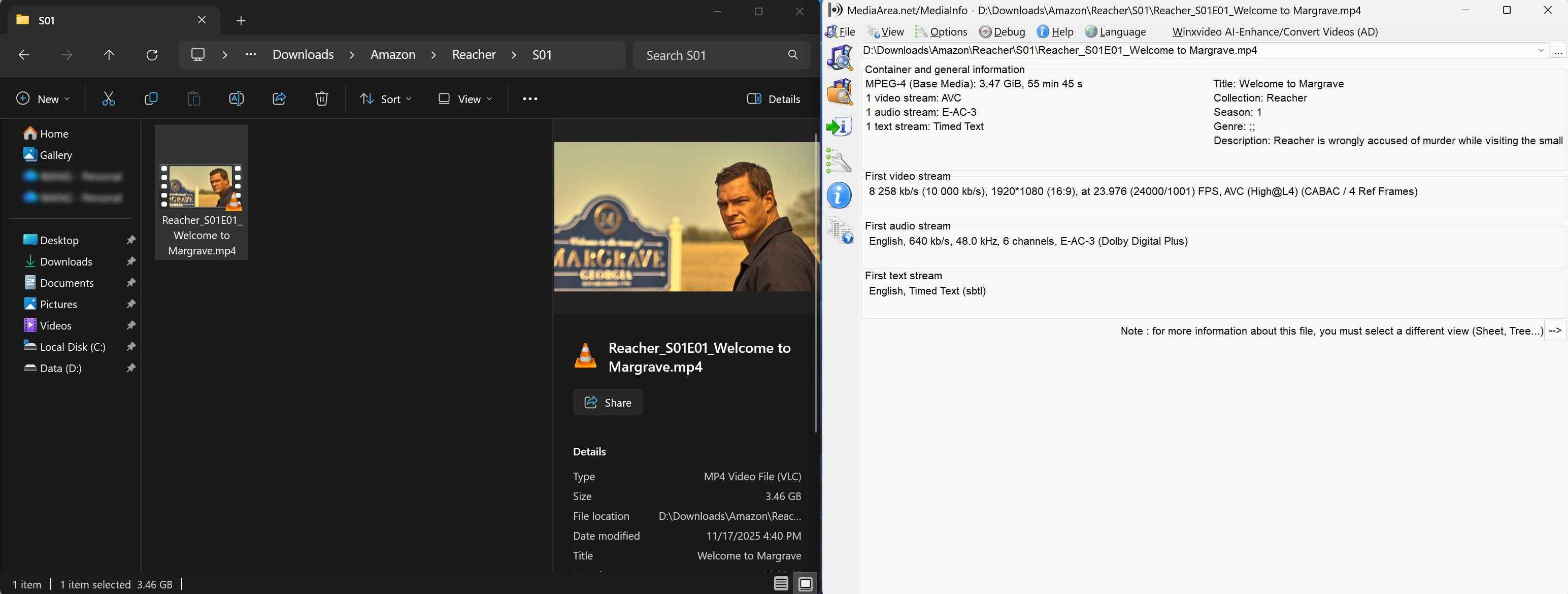 streamfab amazon video downloader review: the mediainfo screenshot