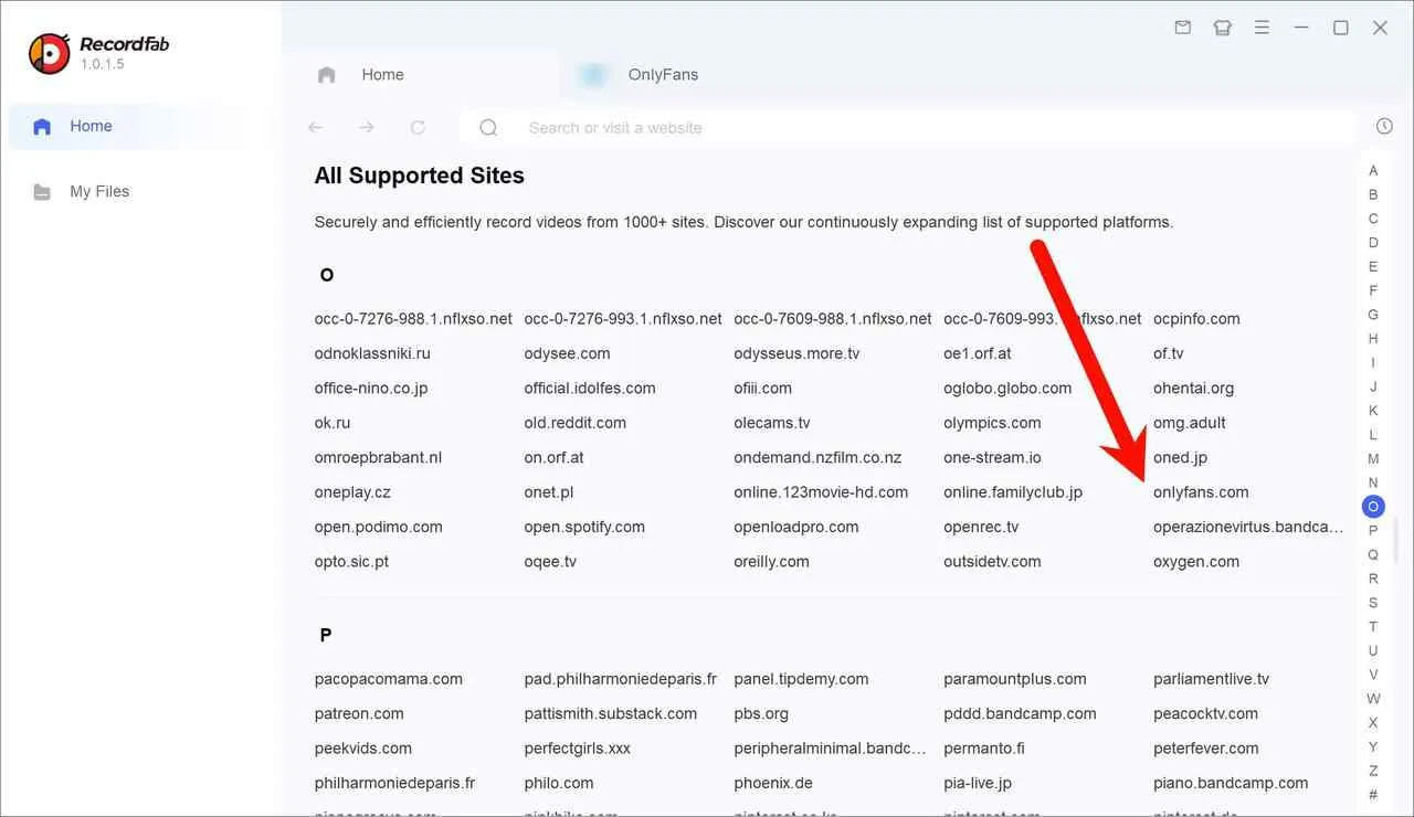 how to save onlyfans content with recordfab: step 1