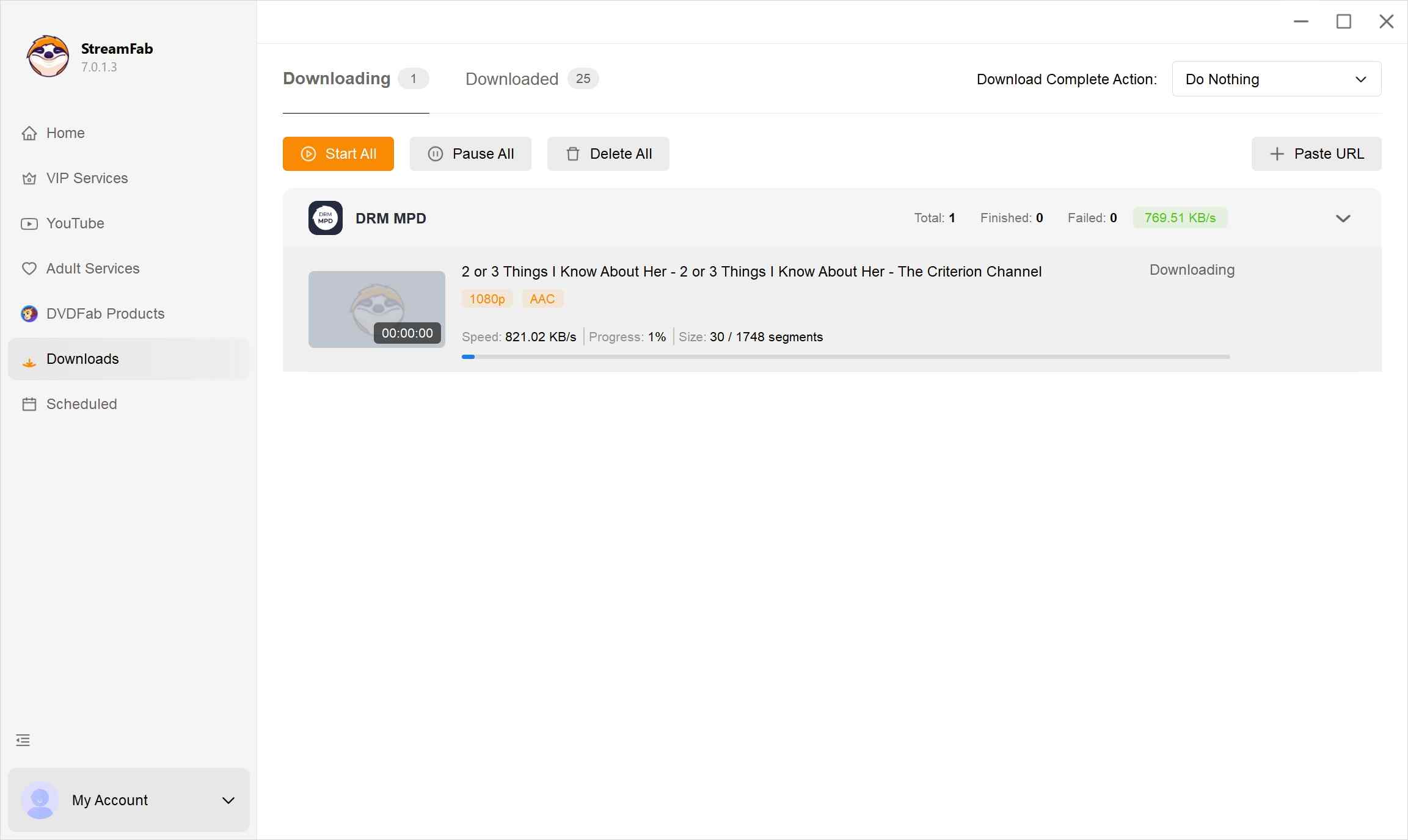 how to download on the criterion channel with streamfab drm mpd downloader: step 4