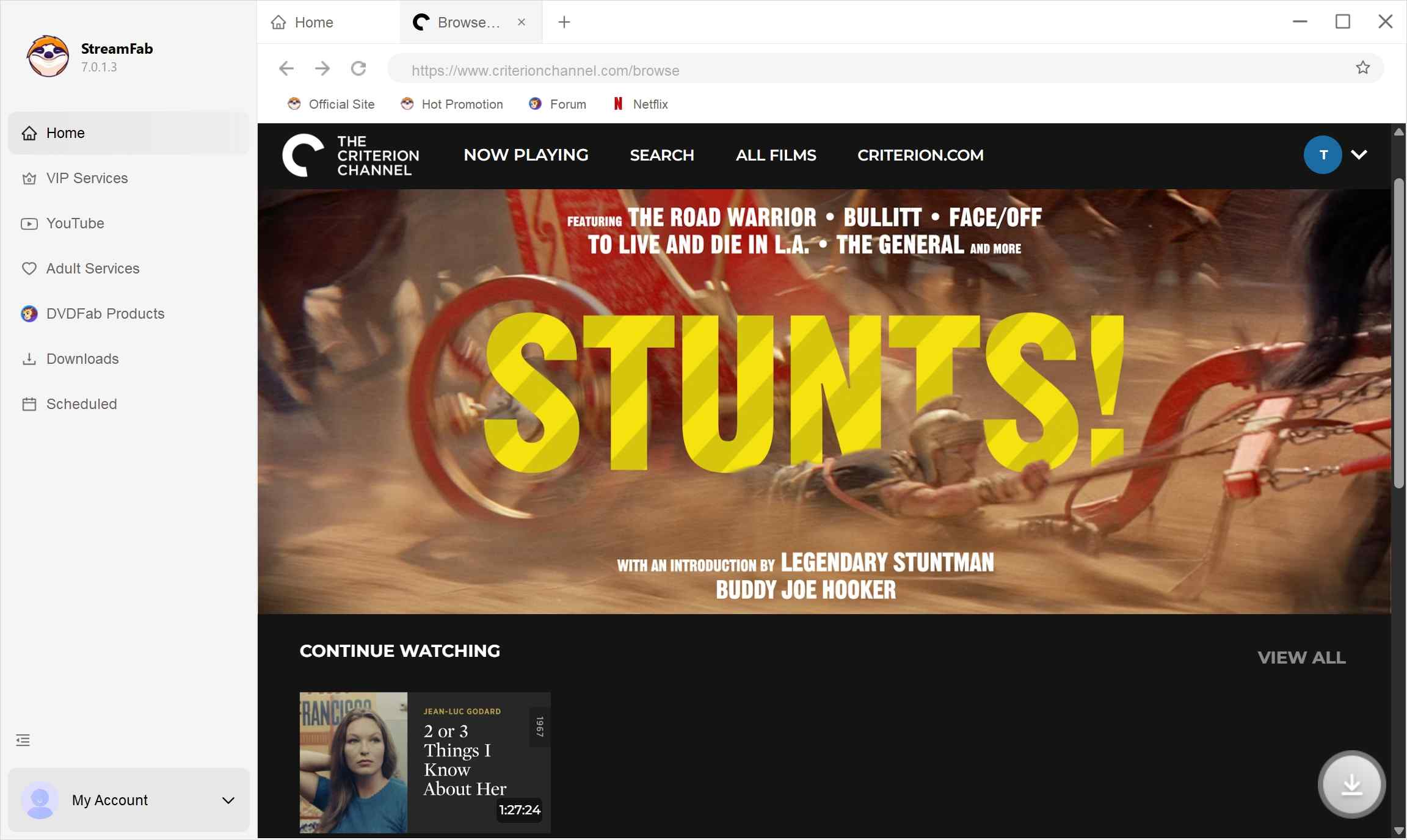 how to download on the criterion channel with streamfab drm mpd downloader: step 2