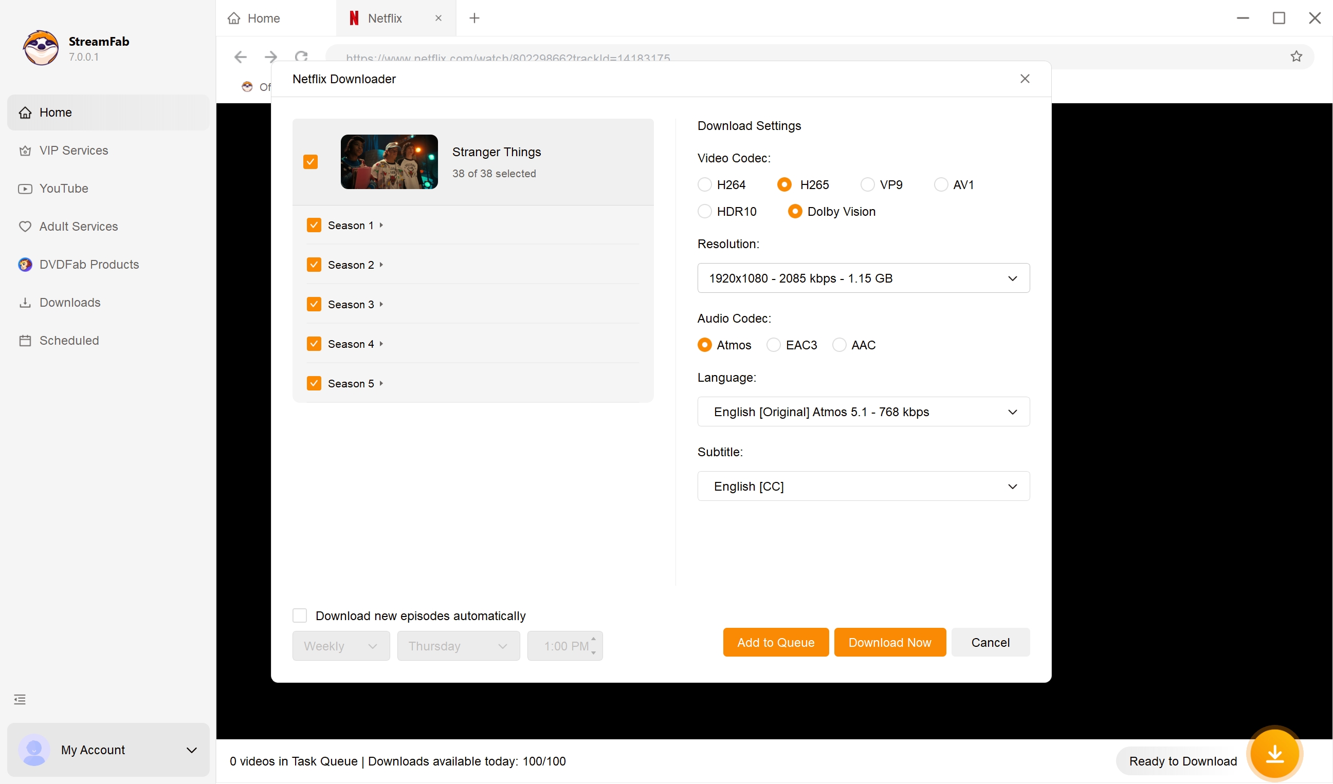 how to download netflix subtitles via streamfab: play Netflix videos