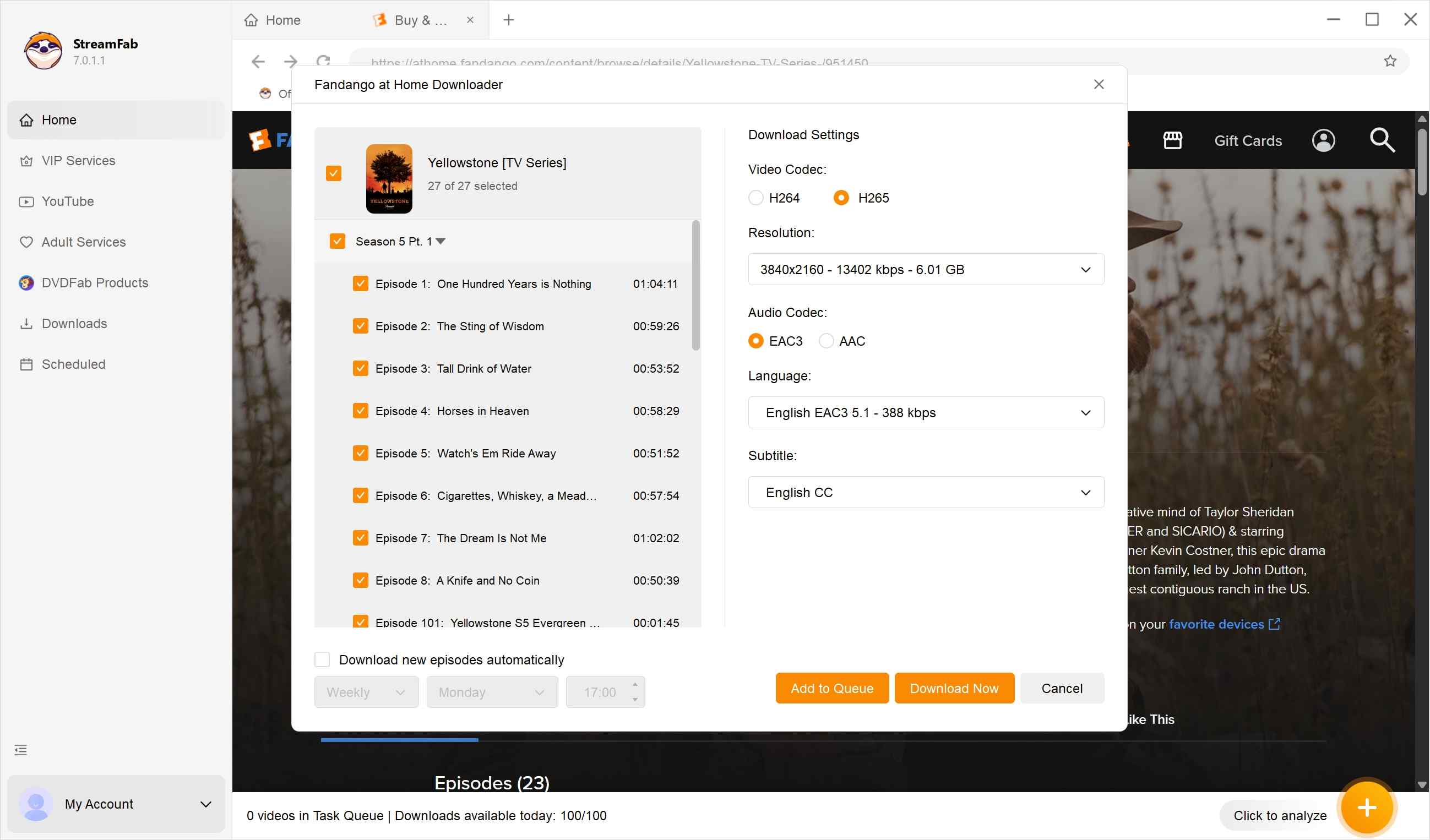 how to download fandango at home titles on pc devices via streamfab: step 3