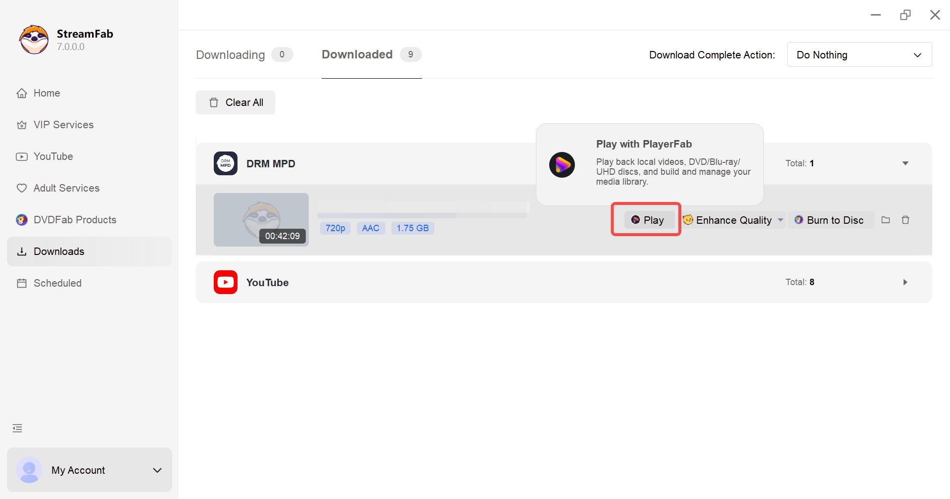 Playback the video directly