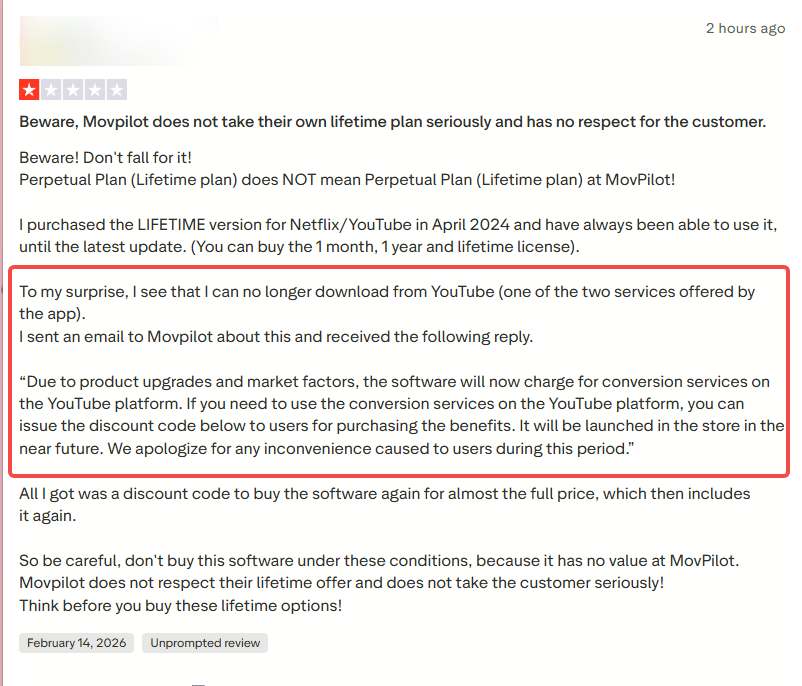 MovPilot not work: youtube expire