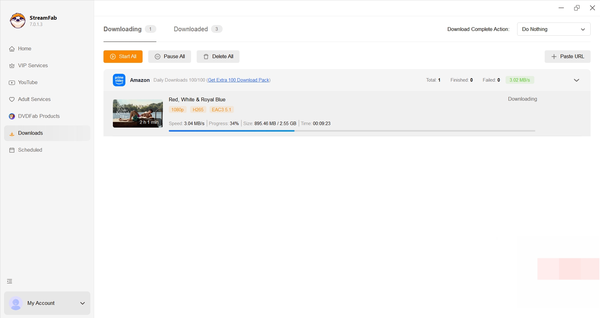 StreamFab interface as a reliable alternative to fix NoteBurner download failures