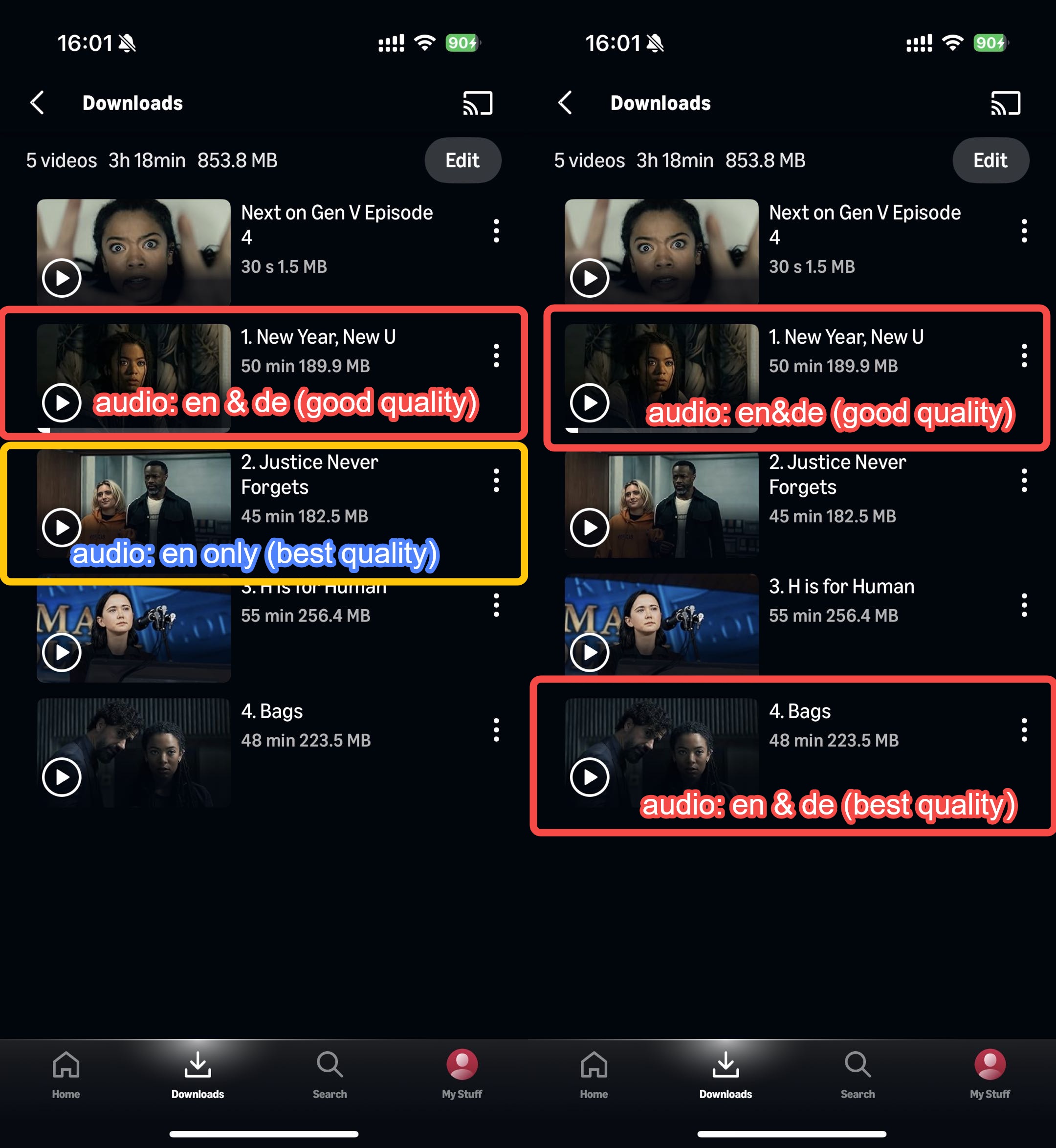 Amazon Prime Video Download-downloaded episodes quality