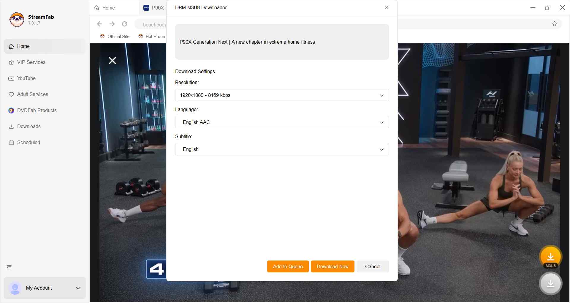 Comment télécharger une vidéo depuis m3u8 sur PC en 2026 : étape 3 de StreamFab.